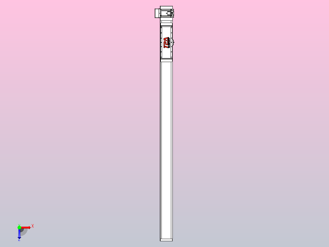 伺服电机集成皮带传动直线执行器TPA-OCB-120-224-L1550-RU-P75-N3俯视图