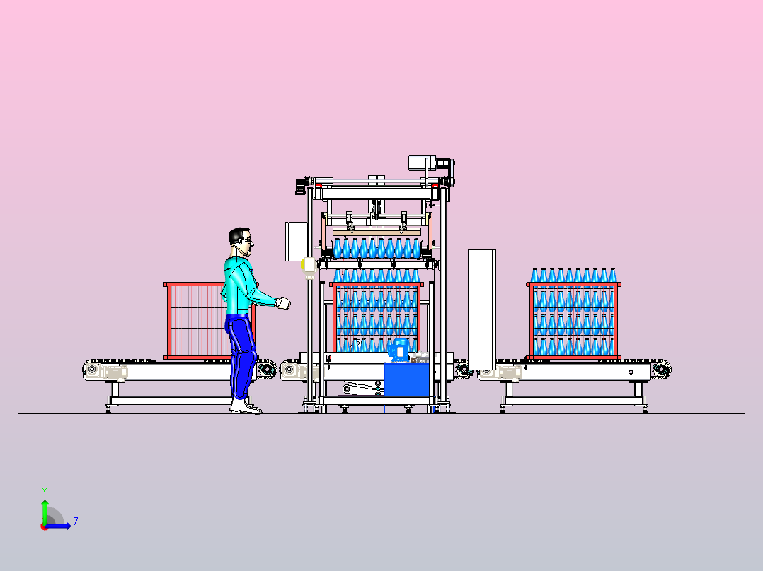 装瓶码垛装载机左视图