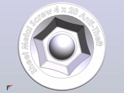 钣金螺钉4x20mm(带防盗固定头俯视缩略图