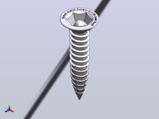 钣金螺钉4x20mm(带防盗固定头正等轴测缩略图
