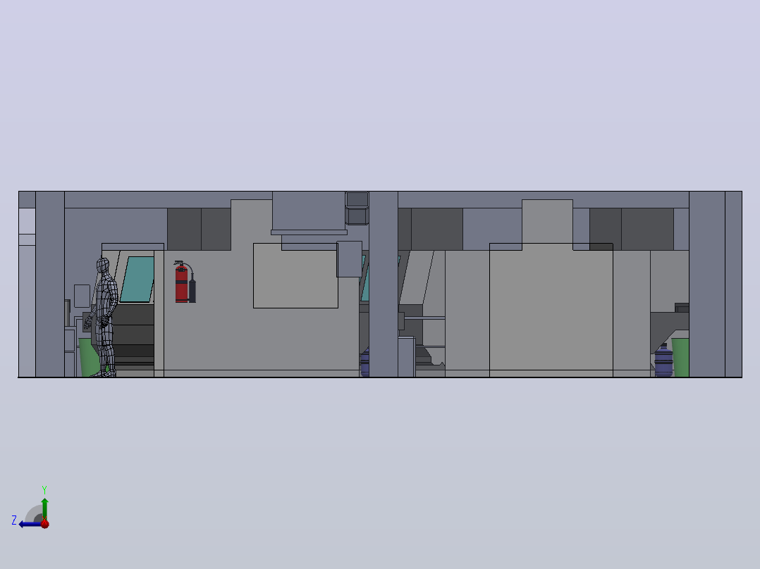 CNC 加工区域右视图