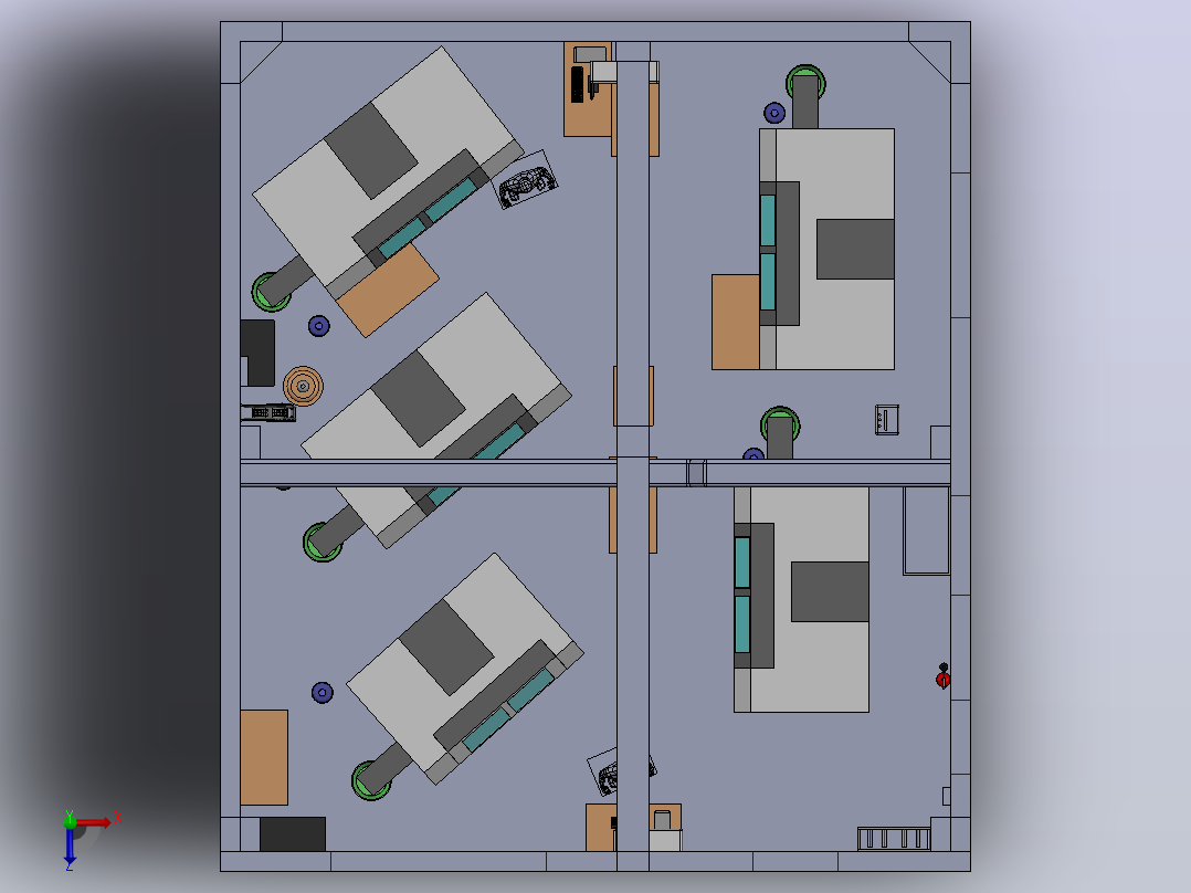 CNC 加工区域俯视图