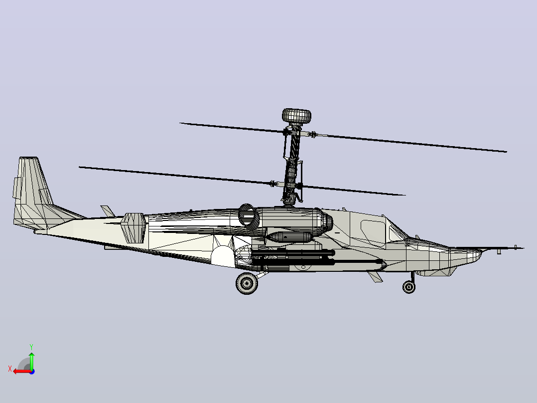 Kamov Ka-50飞机后视图