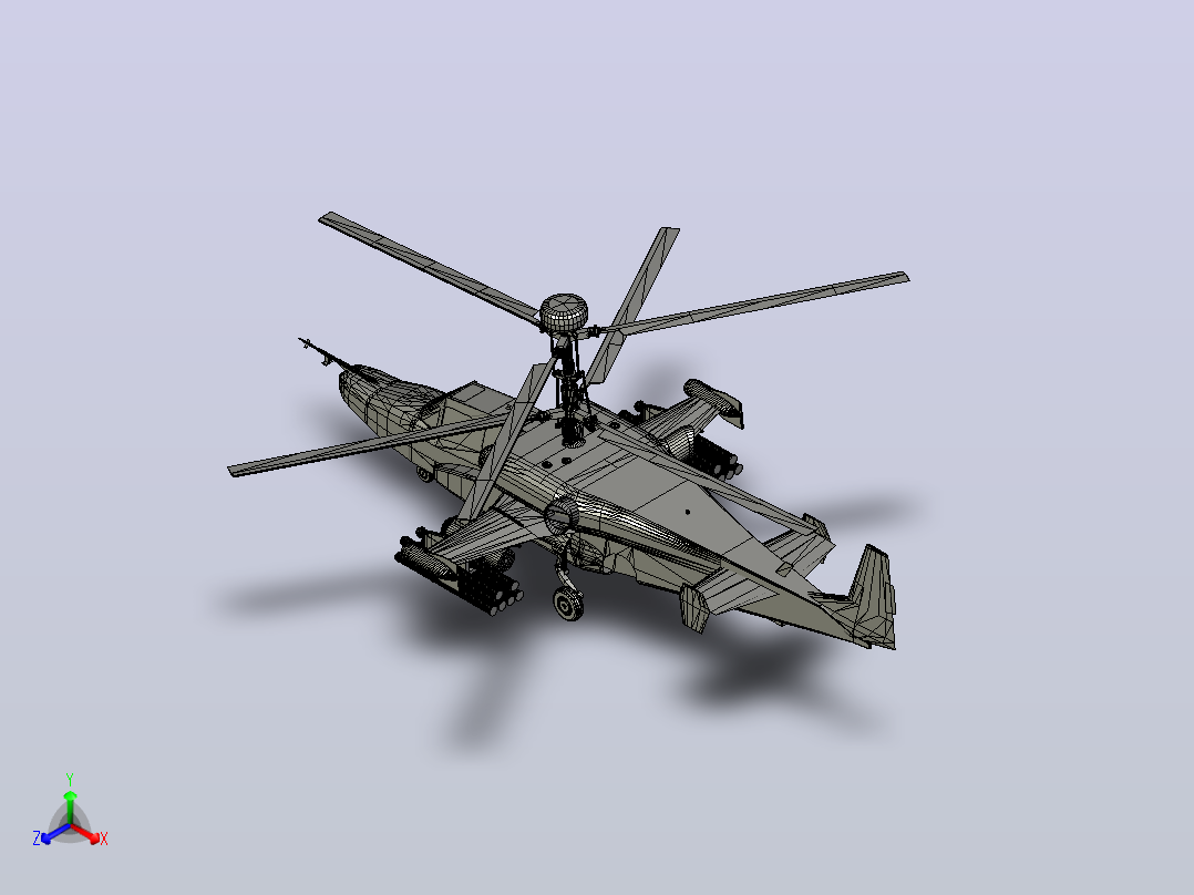 Kamov Ka-50飞机正等轴测图