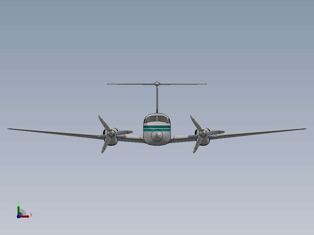 Air B 200飞机前视图