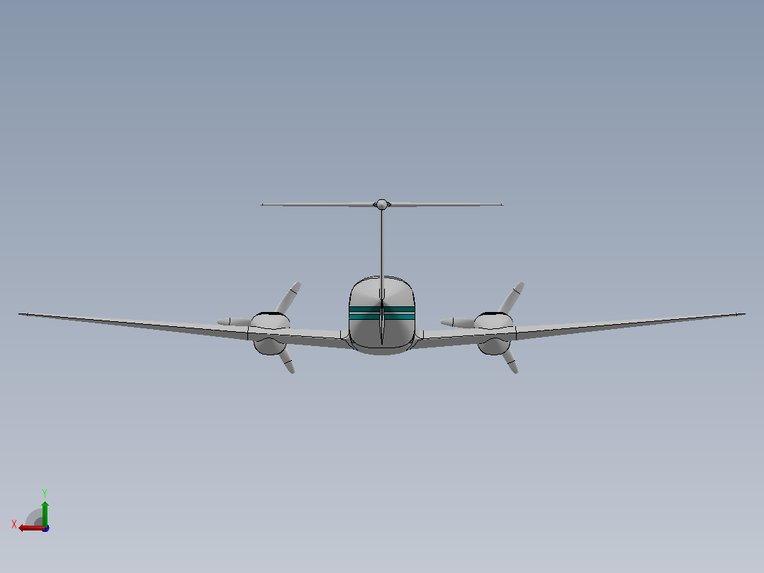 Air B 200飞机后视图
