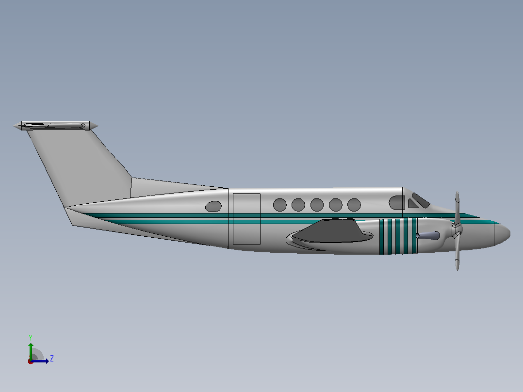 Air B 200飞机左视图