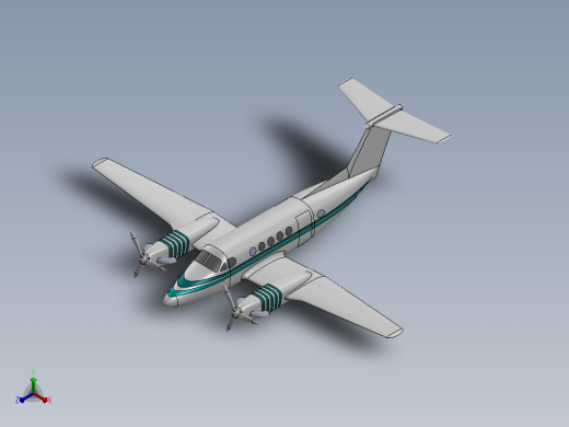 Air B 200飞机正等轴测缩略图
