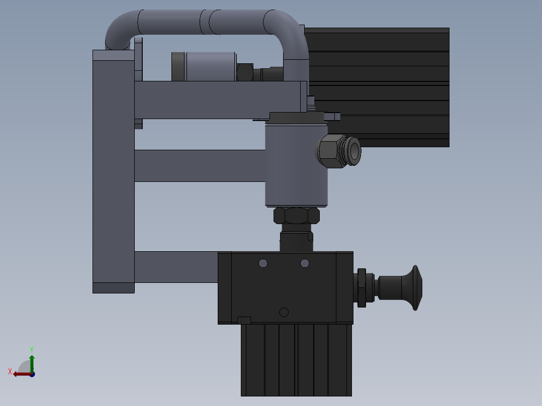 进气连接管组件测气密工装后视图