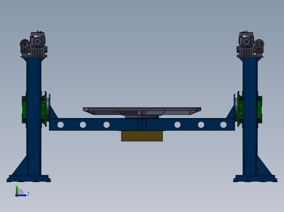 5吨升降式双立柱变位机左视图