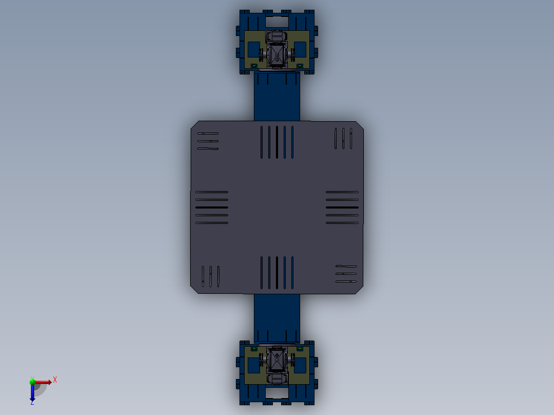 5吨升降式双立柱变位机俯视图
