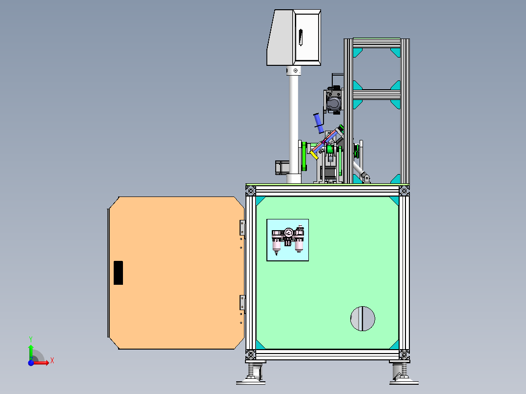 自动翻转涂胶机（含工程图）sw16可编辑前视图
