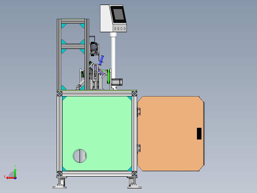 自动翻转涂胶机（含工程图）sw16可编辑后视图