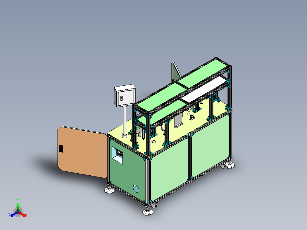 自动翻转涂胶机（含工程图）sw16可编辑正等轴测图