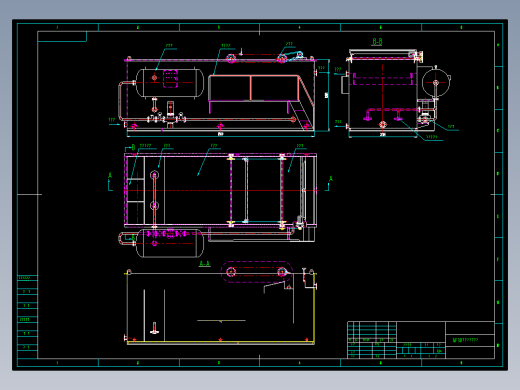 30吨小时溶气气浮机设备装配图纸和主箱体焊接图纸