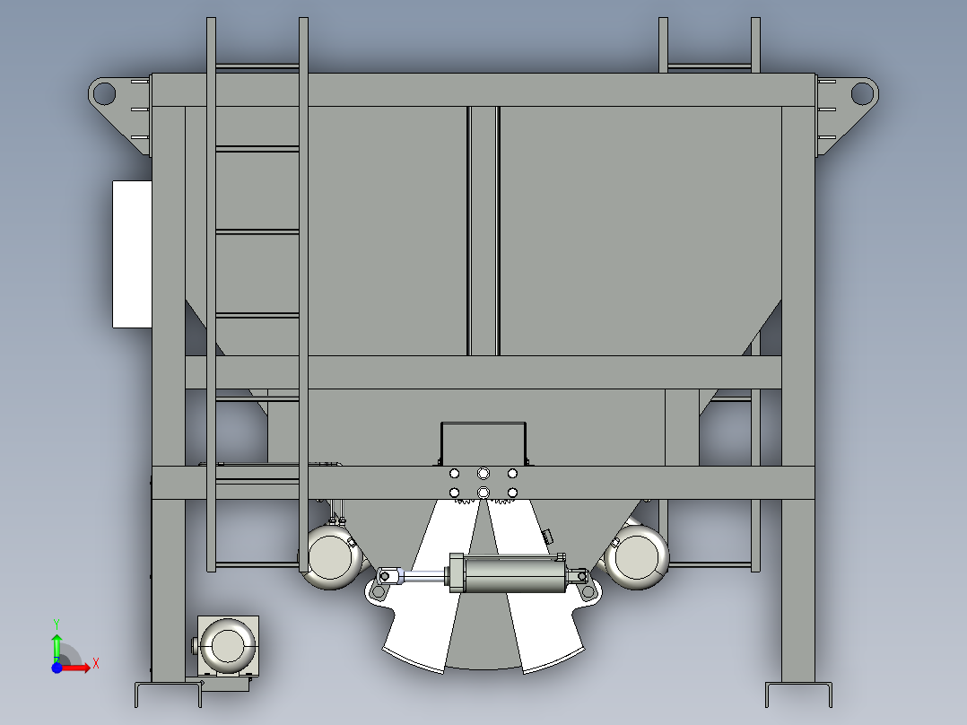 水泥站设备3D模型前视图