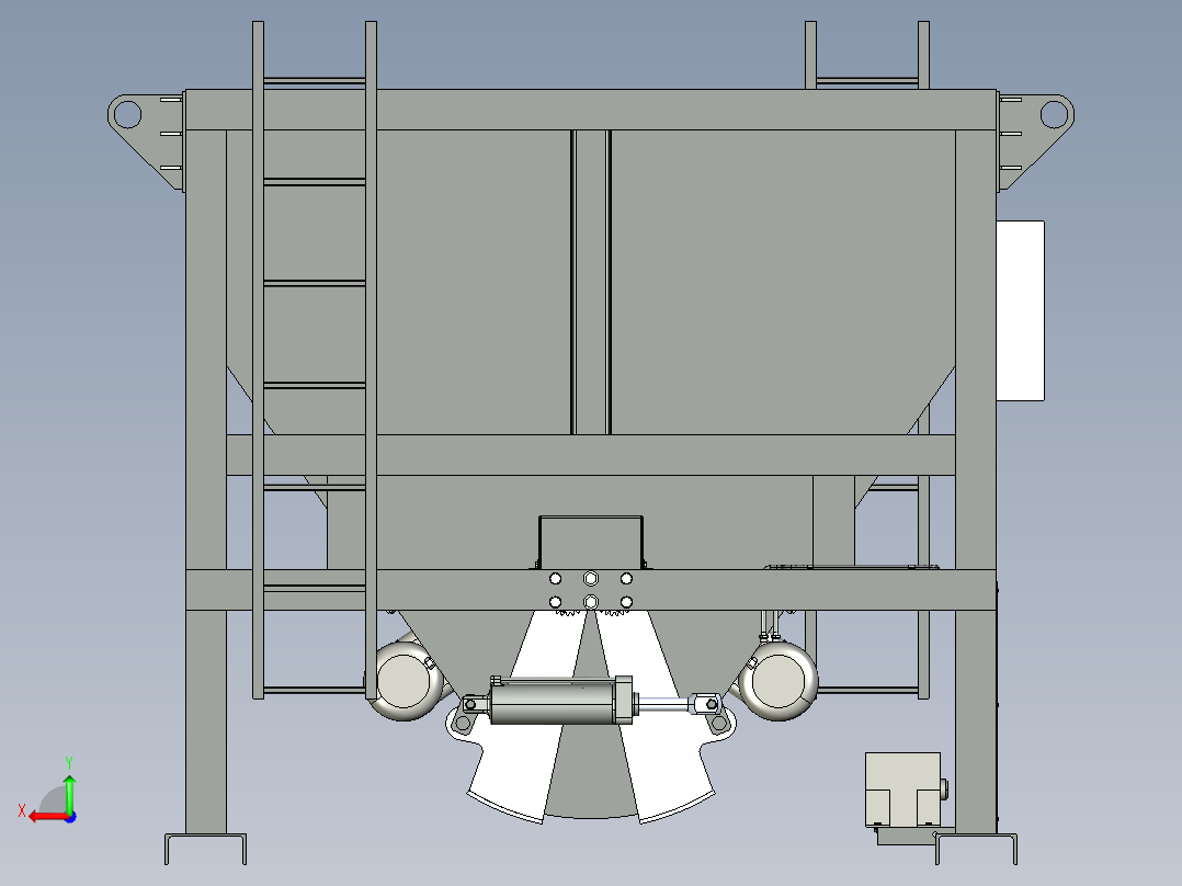 水泥站设备3D模型后视图