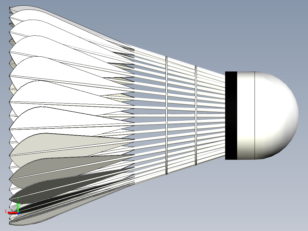 羽毛球3d模型后视图