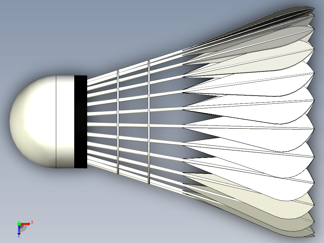 羽毛球3d模型俯视图