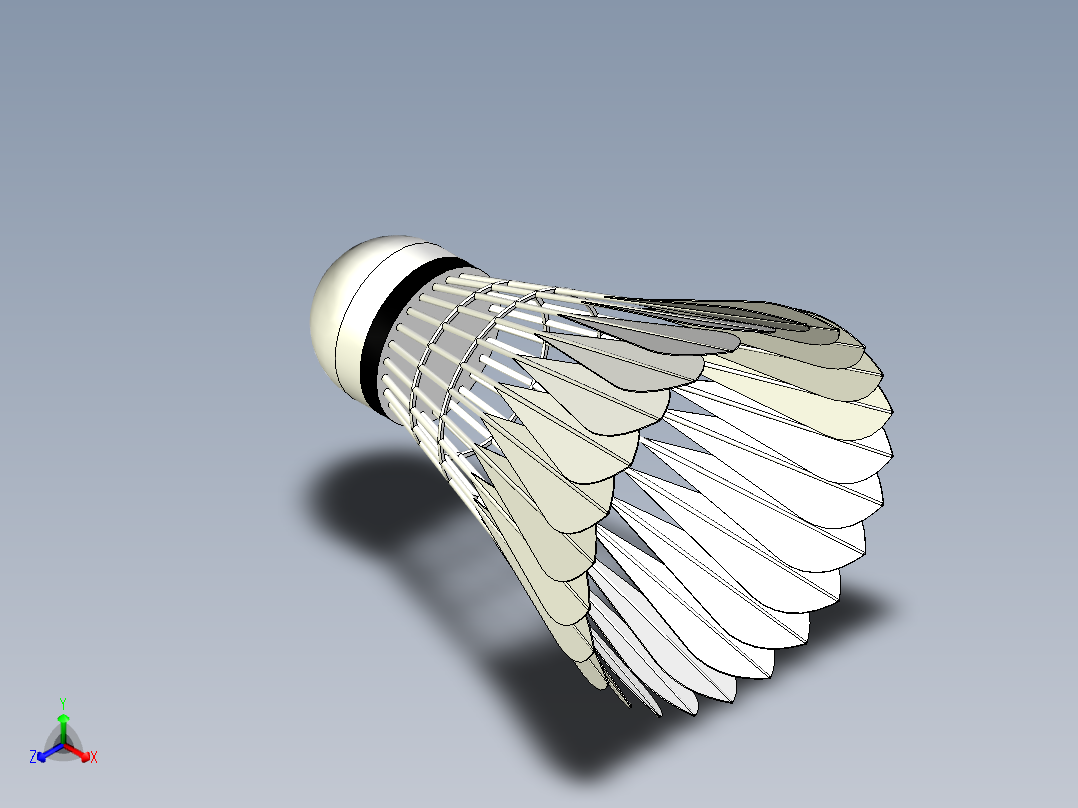 羽毛球3d模型正等轴测图