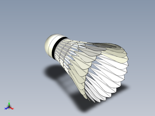 羽毛球3d模型正等轴测缩略图