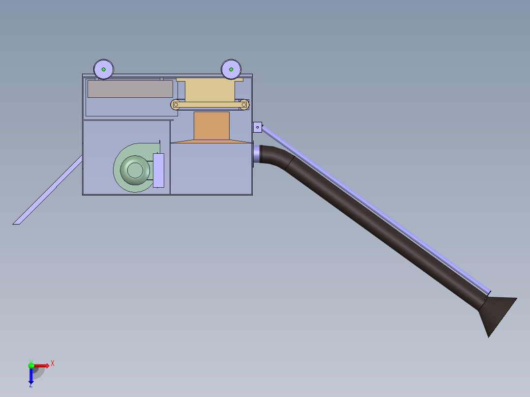 气吸式小型水果收获机俯视图