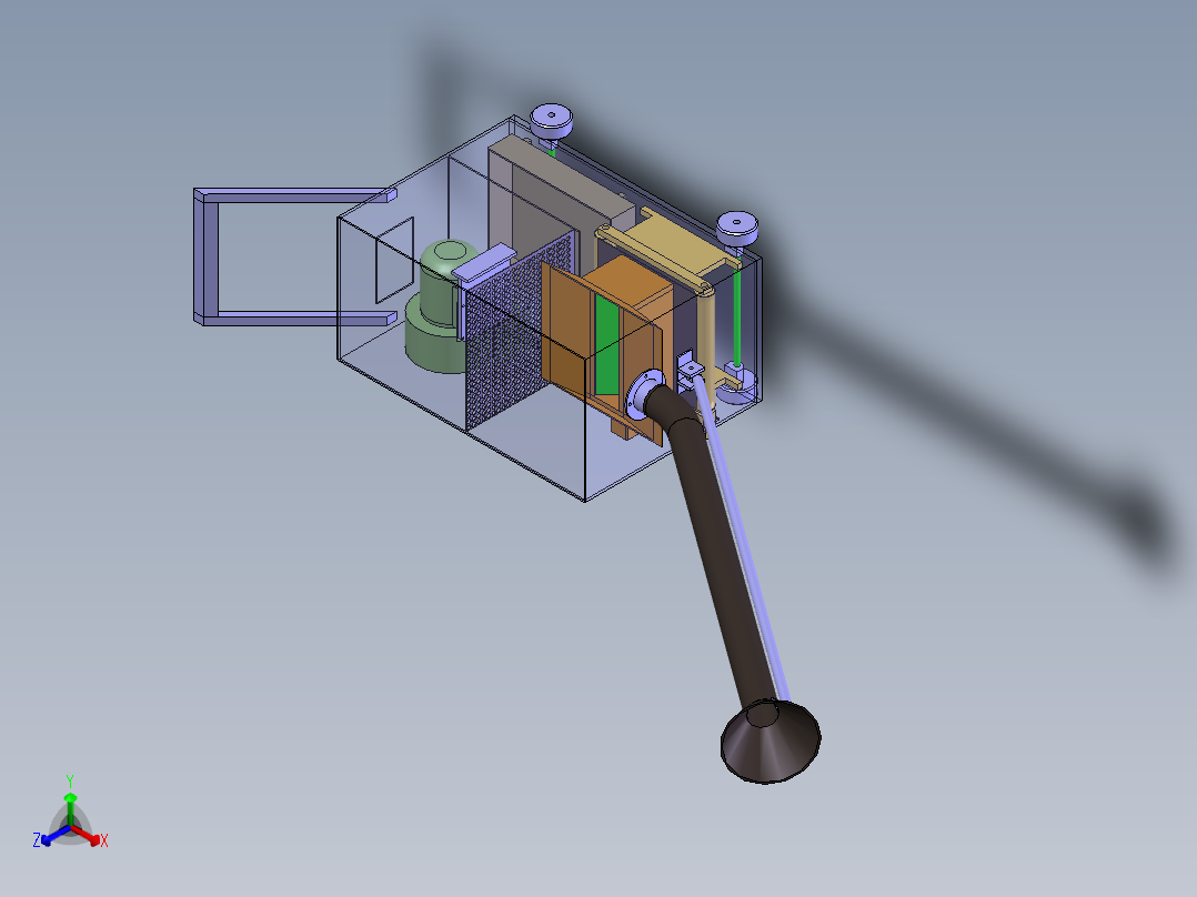 气吸式小型水果收获机正等轴测图