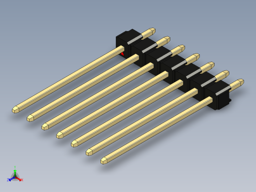 彩色公头100mil（2.54mm）系列-DS1021_black_1x07p_100mil_Type19_rev1.0正等轴测缩略图