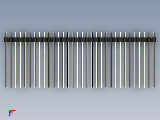 彩色公头100mil（2.54mm）系列-DS1021_black_3x32p_100mil_Type43_rev1.0俯视缩略图