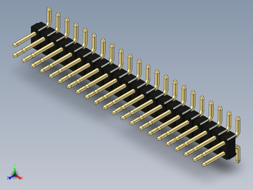彩色公排针 100mil 2.54mm 系列-DS1022_black_44p_100mil_TypeSMT_rev1.0