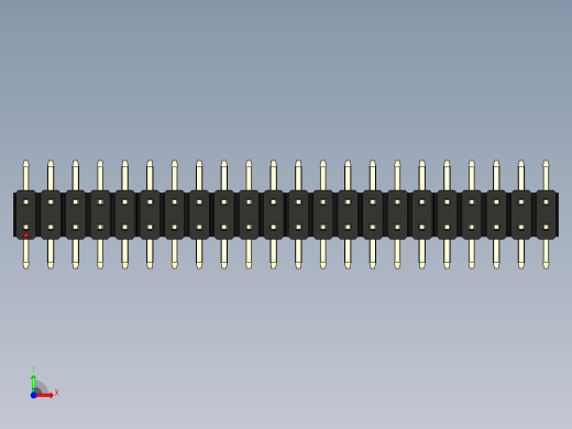 彩色公排针 100mil 2.54mm 系列-DS1022_black_44p_100mil_TypeSMT_rev1.0前视缩略图