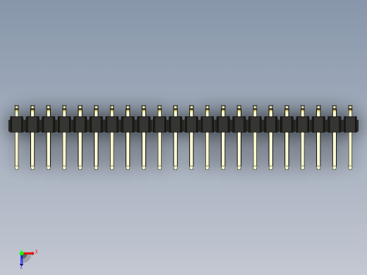 彩色公排针 100mil 2.54mm 系列-DS1022_black_44p_100mil_TypeSMT_rev1.0俯视缩略图