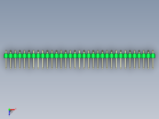 彩色公排针 100mil 2.54mm 系列-DS1022_green_33p_100mil_Type_SMT_R2_rev1.0俯视缩略图
