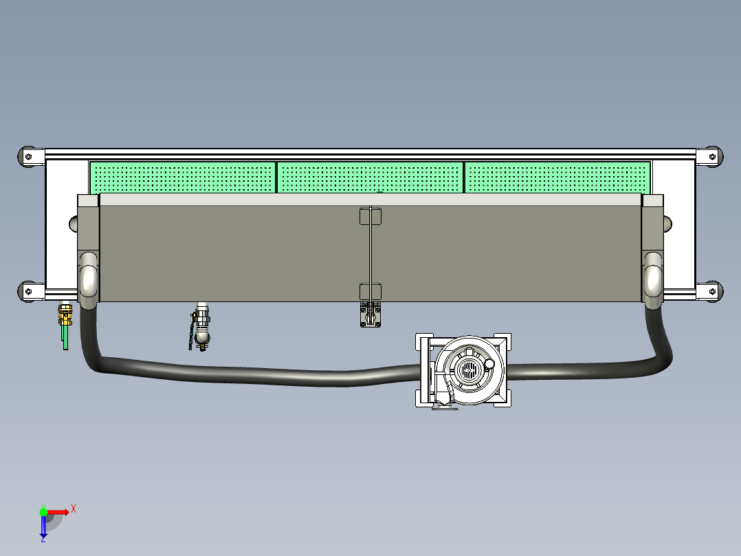 循环蒸汽加热箱俯视图