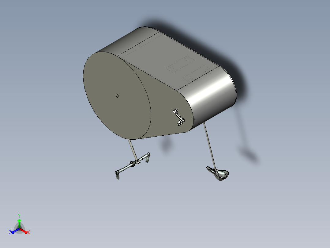 助力健身洗衣机正等轴测图