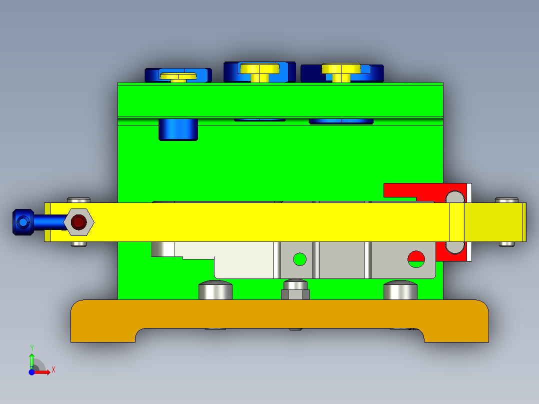 831001后托架加工工艺及钻三杠孔夹具设计【含三维PROE】前视图