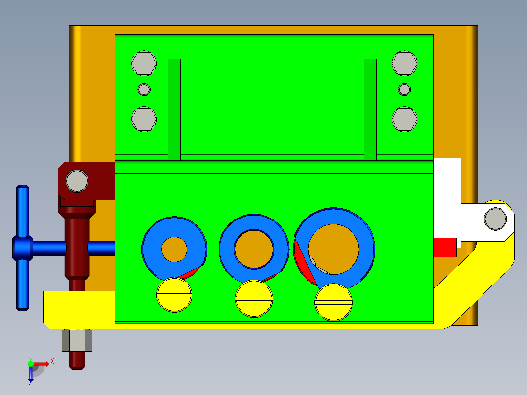 831001后托架加工工艺及钻三杠孔夹具设计【含三维PROE】俯视图