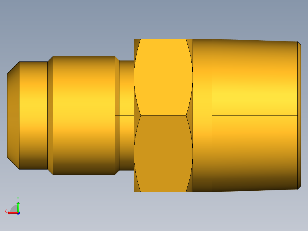 扩口式工业通用硬管接头Male Connector 48F-10-12后视图