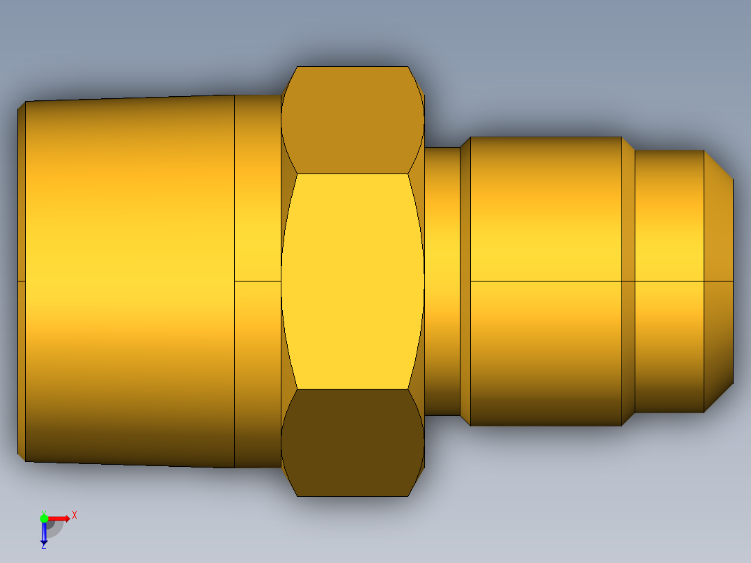 扩口式工业通用硬管接头Male Connector 48F-10-12俯视图