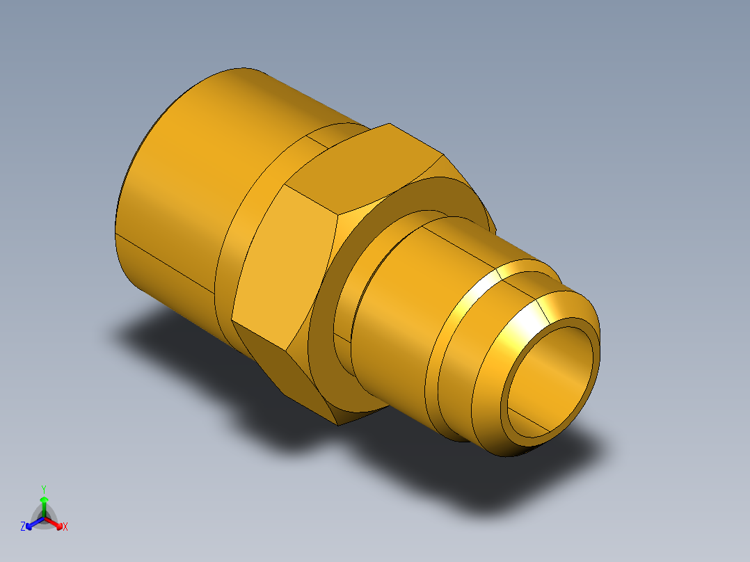 扩口式工业通用硬管接头Male Connector 48F-10-12正等轴测图