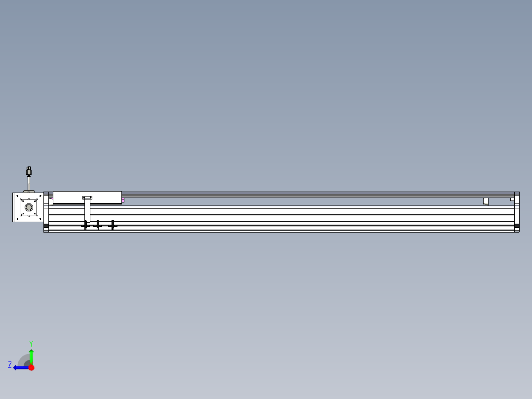 东锦同步带传动-直线滑台模组DH210B-L150-S1100-BL-P750W-C3右视图