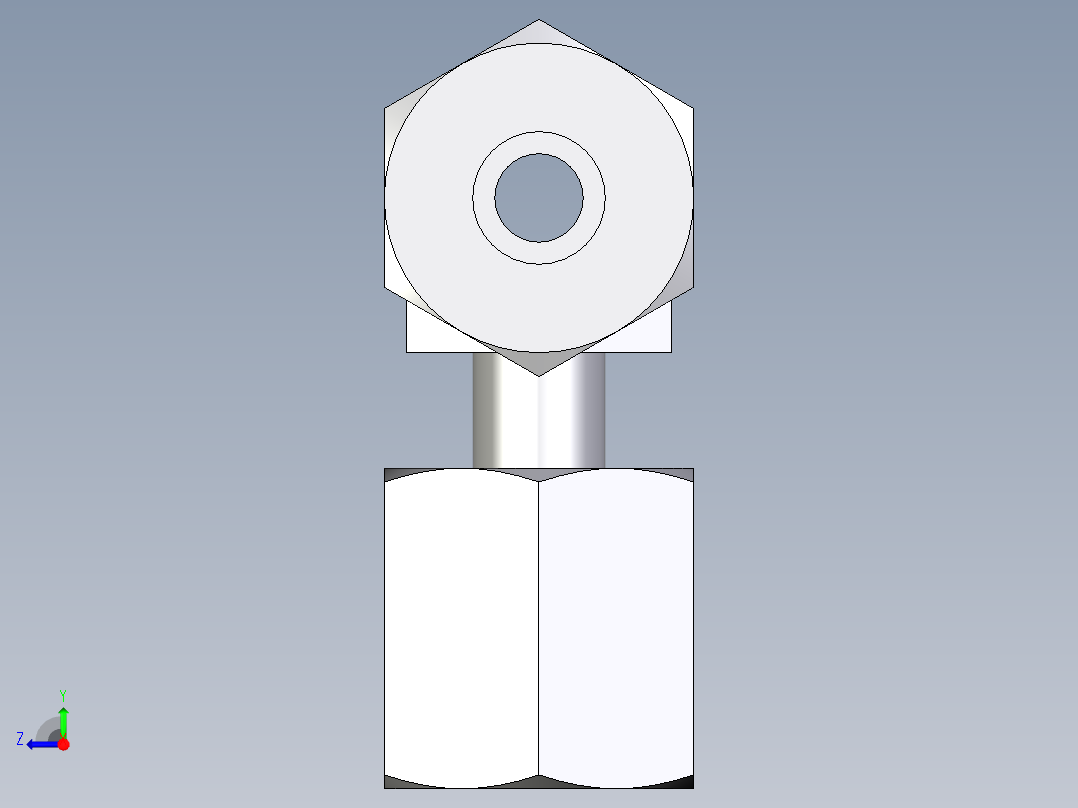 卡套式工业通用硬管接头EO_Standpipe_branch_tee_EVT06LCF右视图