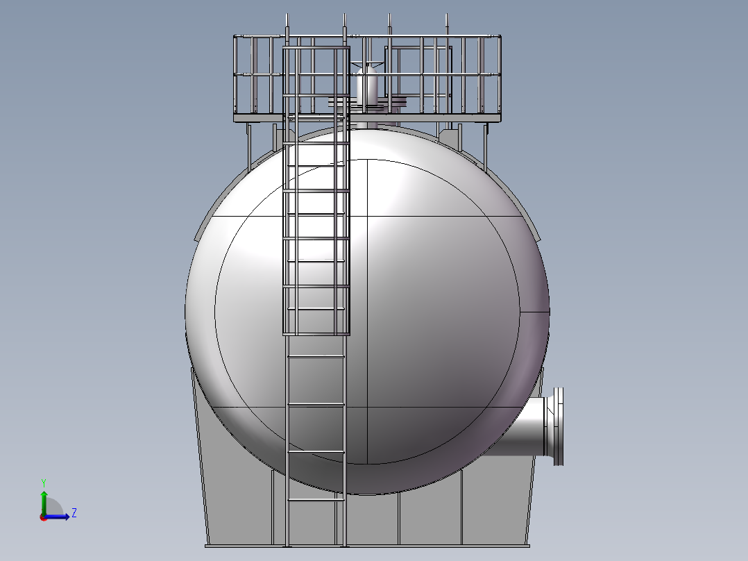 Tanks石油和天然气储罐压力容器左视图
