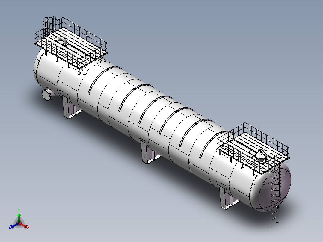 Tanks石油和天然气储罐压力容器正等轴测图