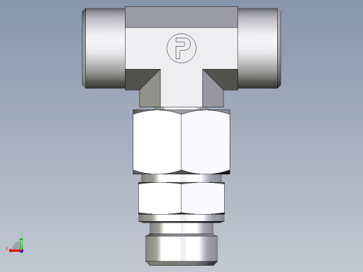 卡套式工业通用硬管接头EO_Assembled_adjustable_standpipe_branch_tee_EVT20SMOMD71后视缩略图