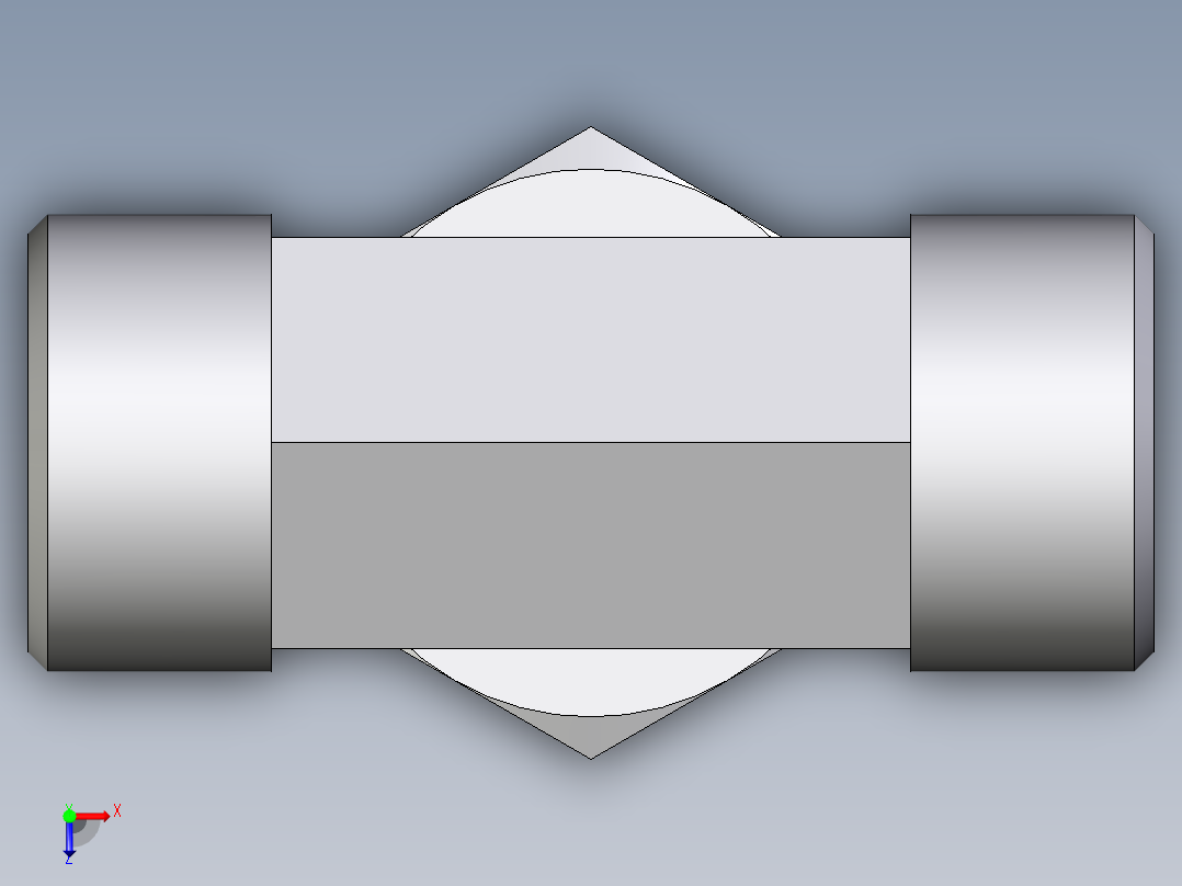 卡套式工业通用硬管接头EO_Assembled_adjustable_standpipe_branch_tee_EVT20SMOMD71俯视图