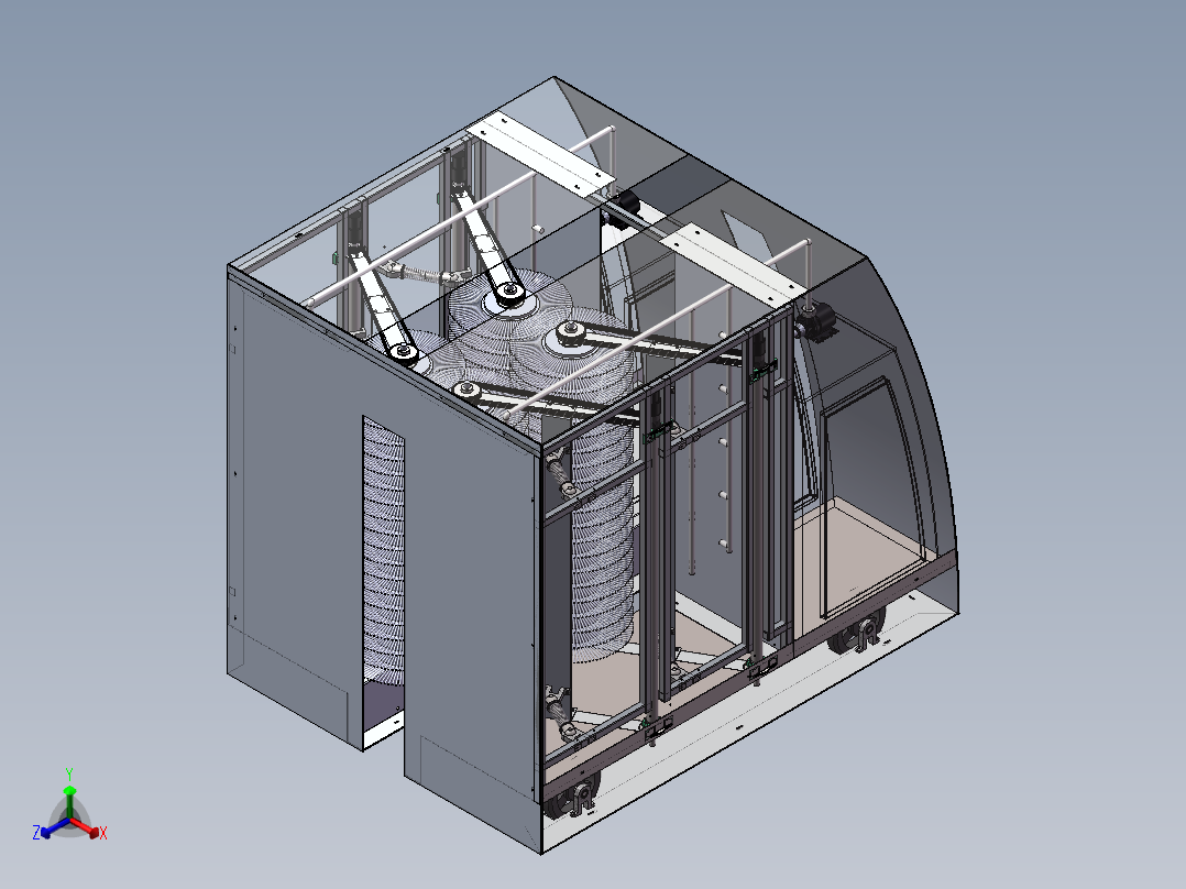 公路隔离护栏清洗车正等轴测图