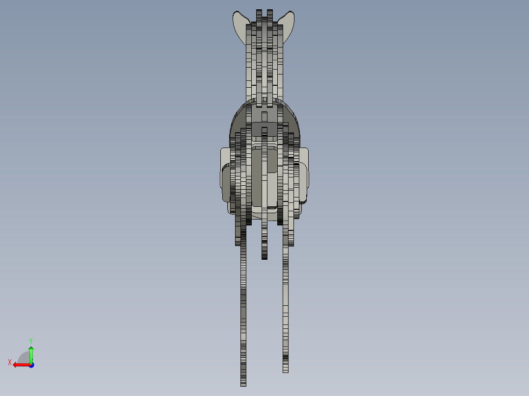 激光下料拼图兔子AutoCAD后视图