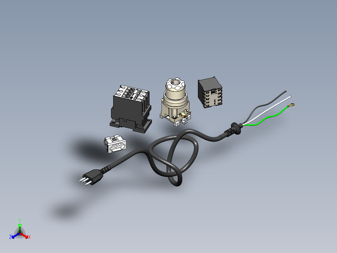 电子元件正等轴测图