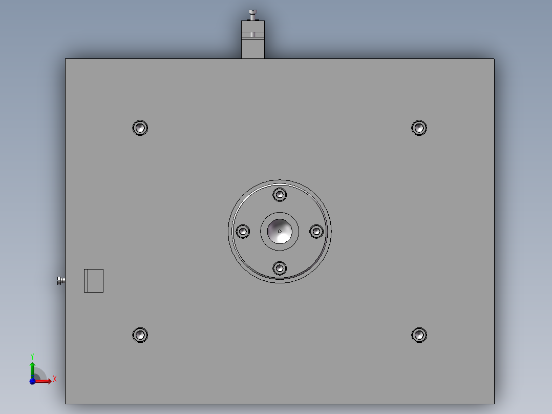 1G158--Setwell电话机机座下壳模具设计 【SolidWorks】前视图